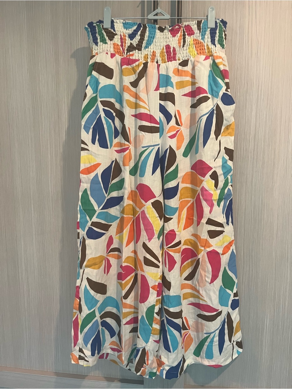 Target x Tabitha Brown Botanical Palm Print Multicolor Wide-Leg Pants (L)
